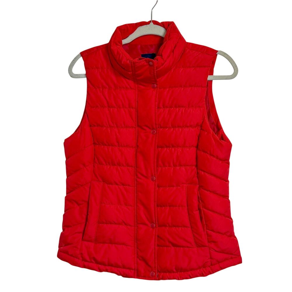 Gap Warmest Vest - Red Quilted Puffer Vest, Size S